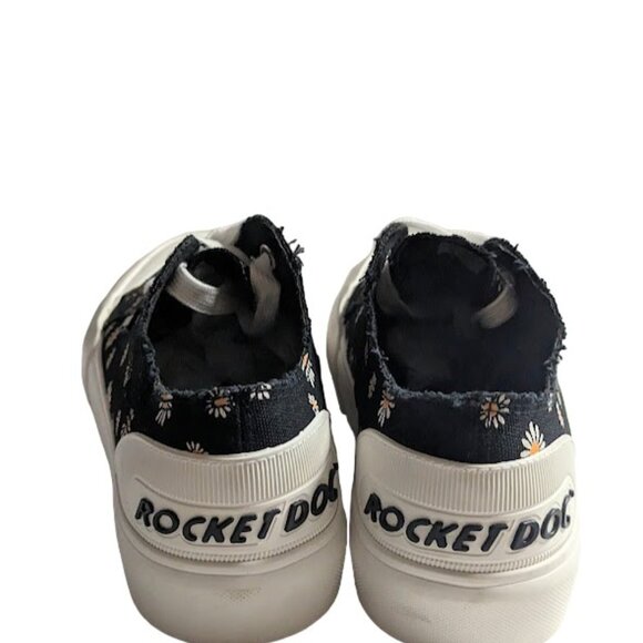 Rocket Dog Cheery Daisy Print Black Low Top Comfort Insole Sneaker Size 8.5 New - Picture 5 of 8
